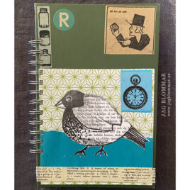 Block ”Grönt med fågel – R”